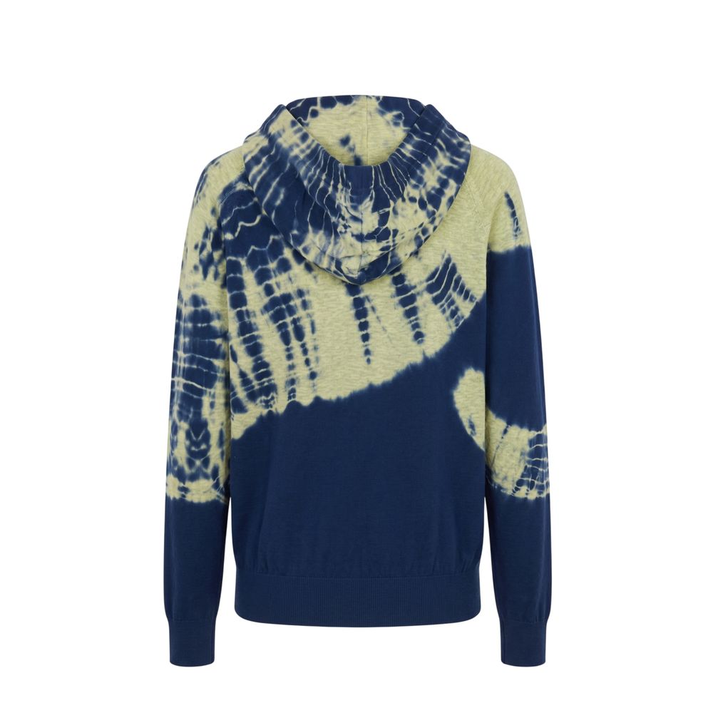 Blue Malo women's cotton sweatshirt with a relaxed fit, featuring a round neckline and long sleeves.