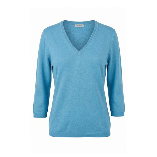 Malo Blue Silk Women Sweater Malo