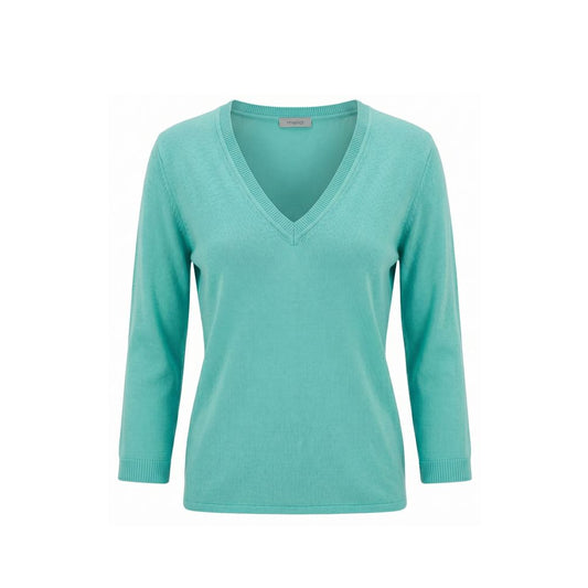 Malo Blue Cotton Women Sweater Malo