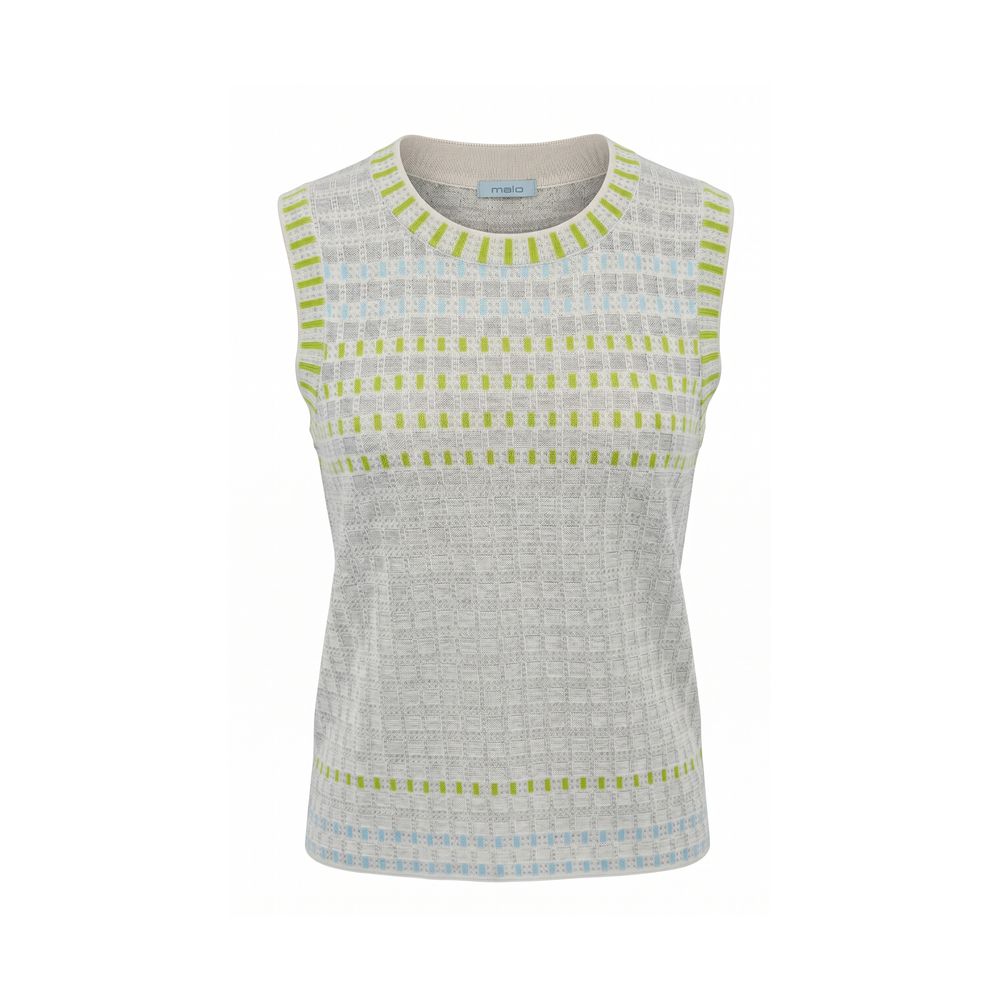 Malo grey silk women's sweater with a relaxed fit, featuring a soft, smooth texture and classic design.