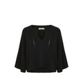 Black cotton women's sweater by Malo, featuring a cozy fit and classic design, shown on a model.