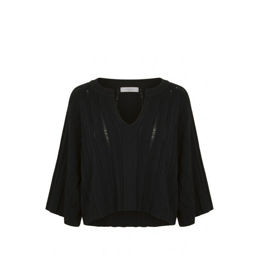Malo Black Cotton Women Sweater Malo