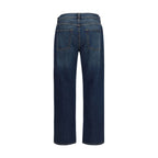 7FOR Blue Cotton Straight-Leg Jeans