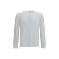 White cotton long sleeve T-shirt by Burberry with subtle branding, displayed flat on a neutral background.