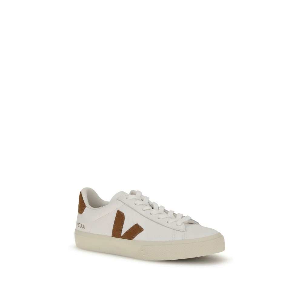 Veja white leather sneakers with clean design and white laces, showcasing a stylish casual footwear option.