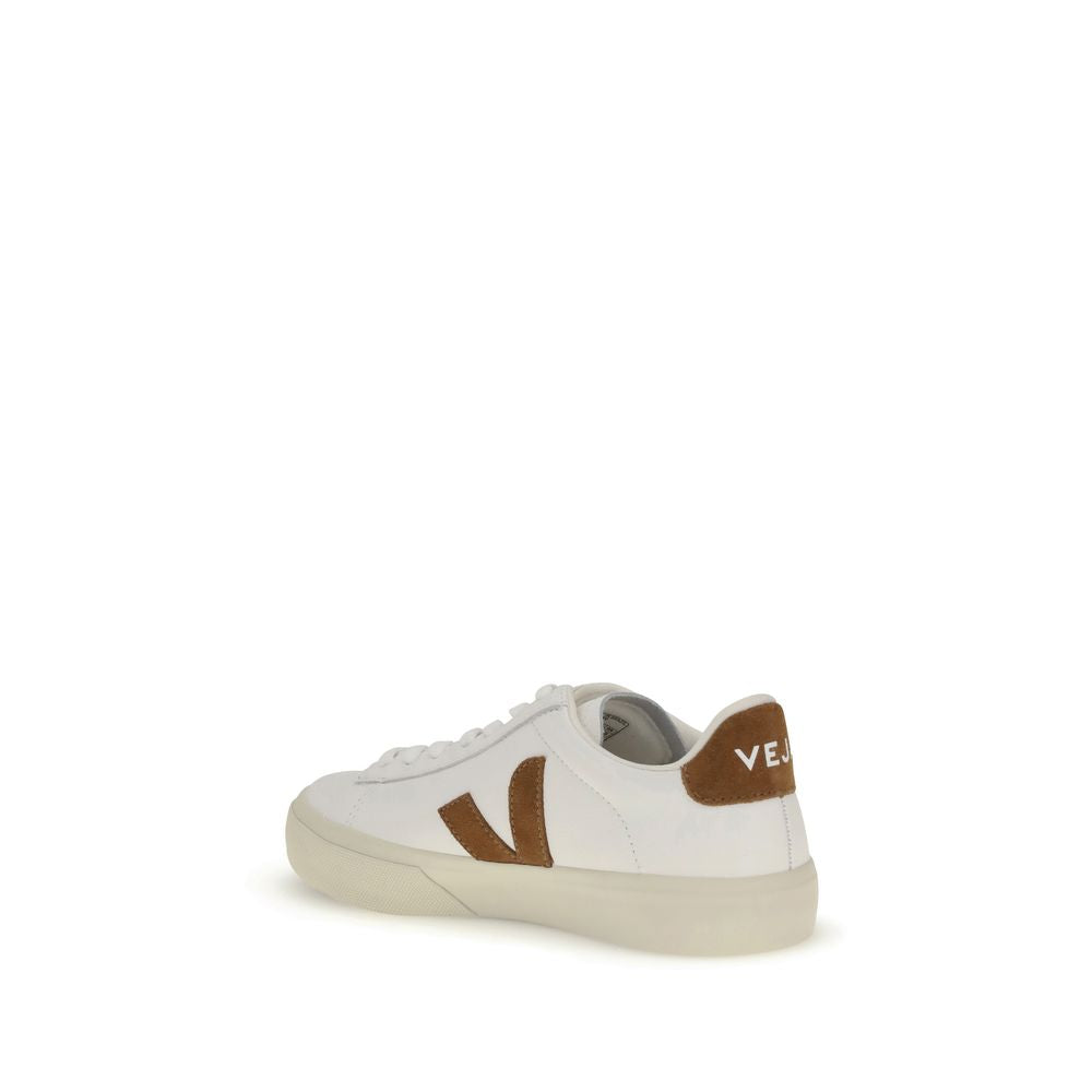 Veja white leather sneakers with clean design and white laces, showcasing a stylish casual footwear option.