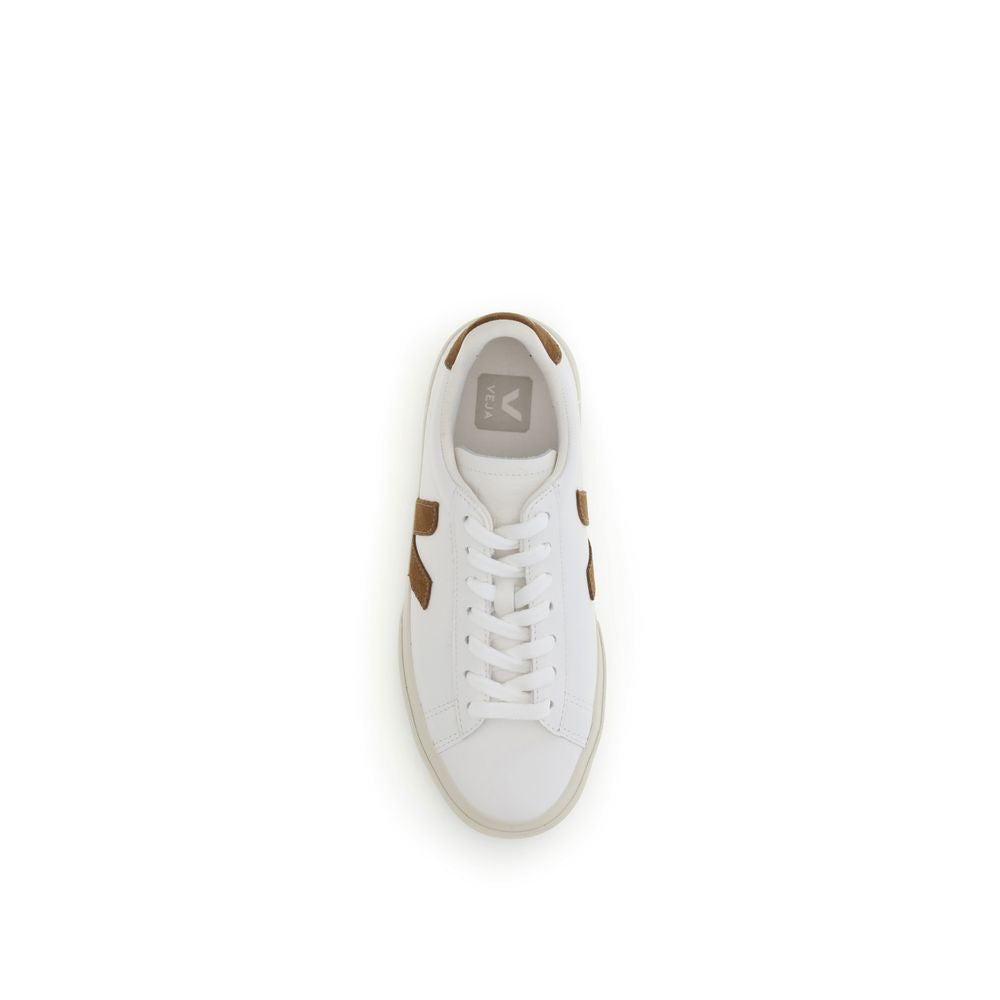 Veja white leather sneakers with clean design and white laces, showcasing a casual and stylish footwear option.