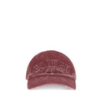 Golden Goose Bordeaux cotton baseball cap featuring a curved brim and adjustable strap, stylish casual headwear.