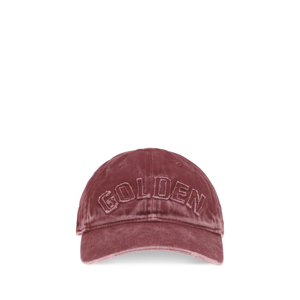 Golden Goose Bordeaux Cotton Cap Baseball Hat Golden Goose