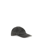 Golden Goose gray cotton baseball cap with adjustable strap and curved brim, stylish casual accessory.
