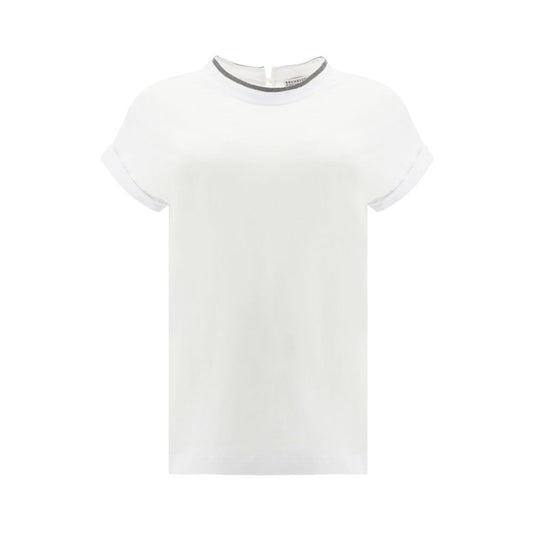 Brunello Cucinelli White Elastane T-Shirt Brunello Cucinelli