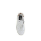 Golden Goose White Calf Leather Bos Taurus low top sneakers with distressed finish and classic sneaker design.