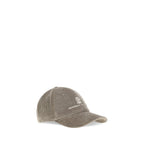 Beige cotton baseball cap by Brunello Cucinelli with a curved brim and minimalist design, showcasing luxury casual headwear.