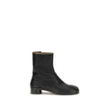 Maison Margiela Black Calf Leather Bos Taurus ankle boots with sleek design and pointed toes.