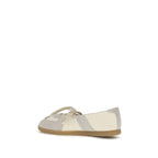Maison Margiela beige calf leather Bos Taurus ballet flats with rounded toes and subtle stitching details.