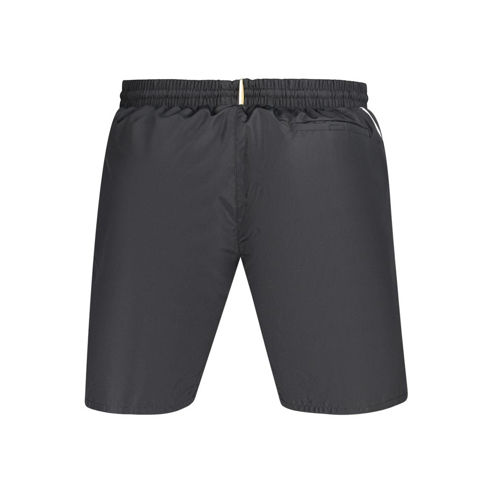 Hugo Boss Nero polyester men's shorts in black, featuring a sleek design and comfortable fit, suitable for casual wear.