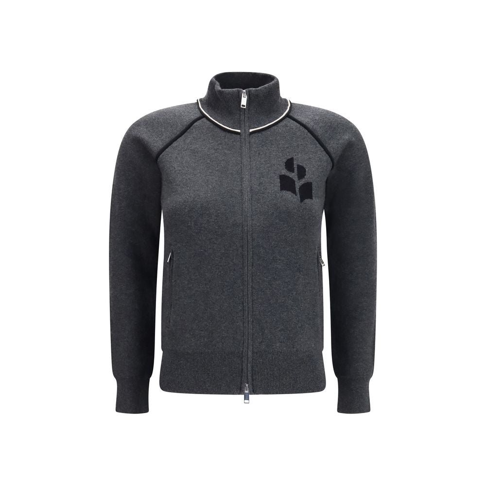 Gray cotton cardigan from Isabel Marant Étoile with a relaxed fit and button-front closure, casual and stylish for everyday wear.