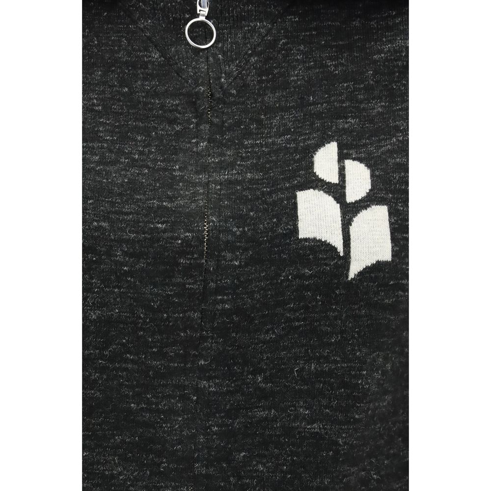 Black viscose sweatshirt from Isabel Marant Étoile with a relaxed fit and subtle branding details.