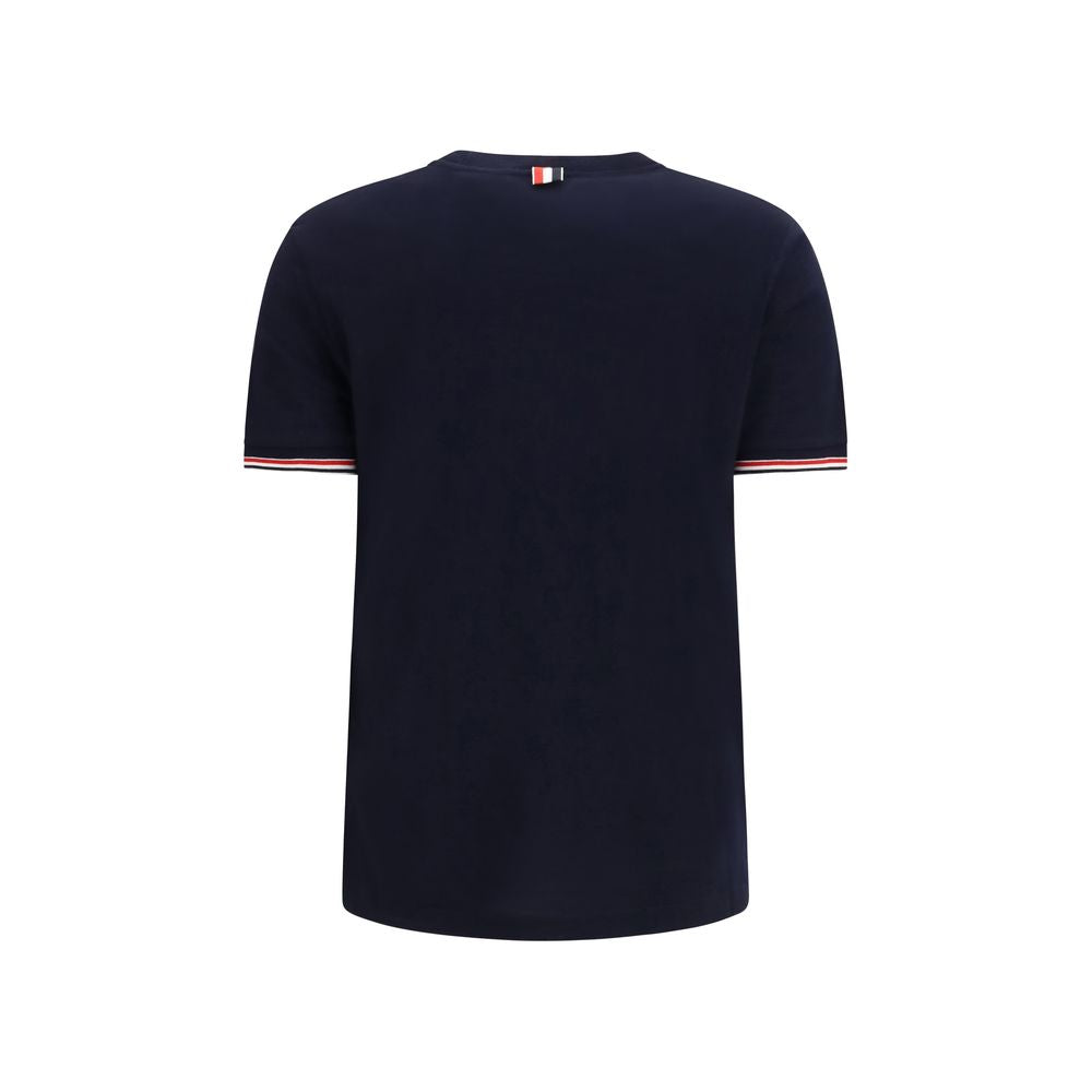 Thom Browne blue wool Aries T-shirt featuring a crew neck and graphic design on a casual men's top.
