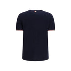 Thom Browne blue wool Aries T-shirt featuring a crew neck and graphic design on a casual men's top.