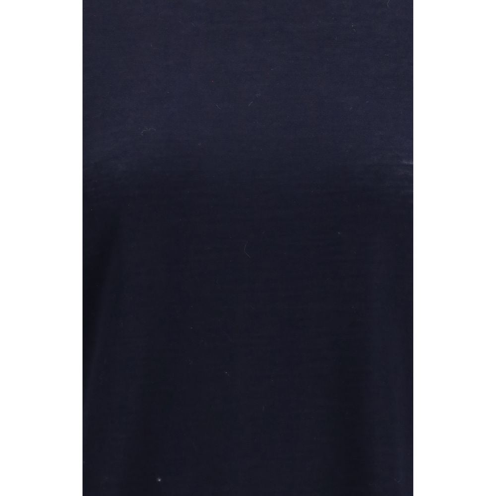 Thom Browne blue wool Aries T-shirt featuring a crew neck and graphic design, crafted from soft wool fabric.