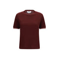 Thom Browne Bordeaux wool oversized Aries T-shirt featuring a relaxed fit and distinctive branding on soft fabric.