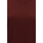 Thom Browne Bordeaux wool Oves Aries T-shirt with graphic design, featuring a relaxed fit and crew neckline.