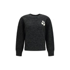 Black cotton sweatshirt by Isabel Marant Étoile with a relaxed fit and subtle branding, shown on a hanger.