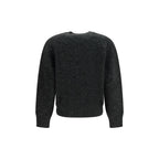 Black cotton sweatshirt by Isabel Marant Étoile, featuring a relaxed fit and minimal design, shown on a model.