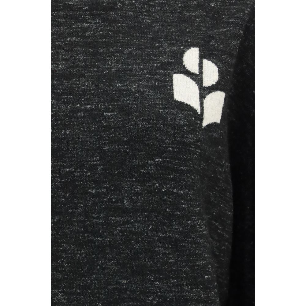Black cotton sweatshirt from Isabel Marant Étoile, relaxed fit with subtle branding and soft fabric texture.
