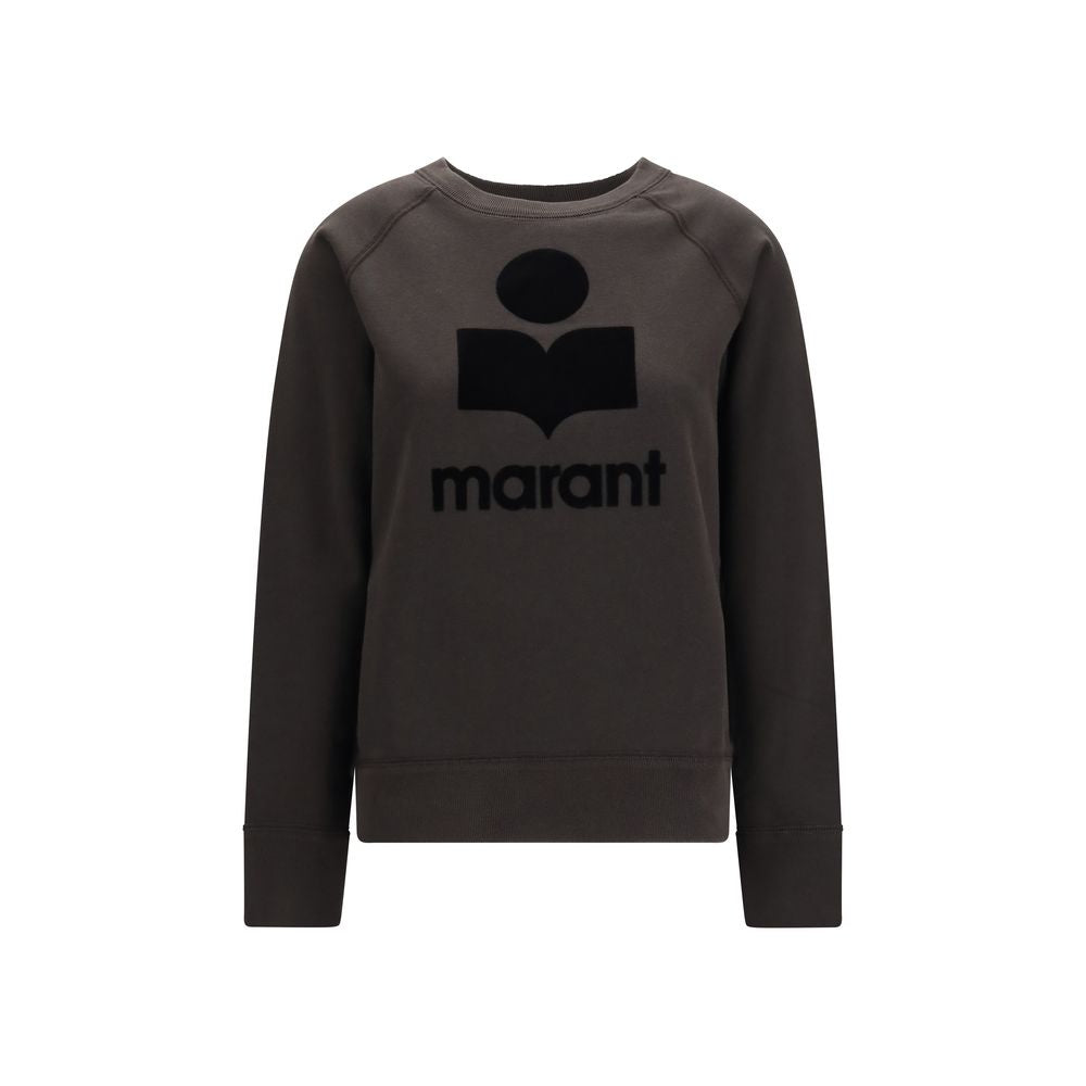 Black cotton sweatshirt from Isabel Marant Étoile with a relaxed fit and minimalist design, shown on a plain background.