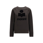 Black cotton sweatshirt from Isabel Marant Étoile with a relaxed fit and minimalist design, shown on a plain background.