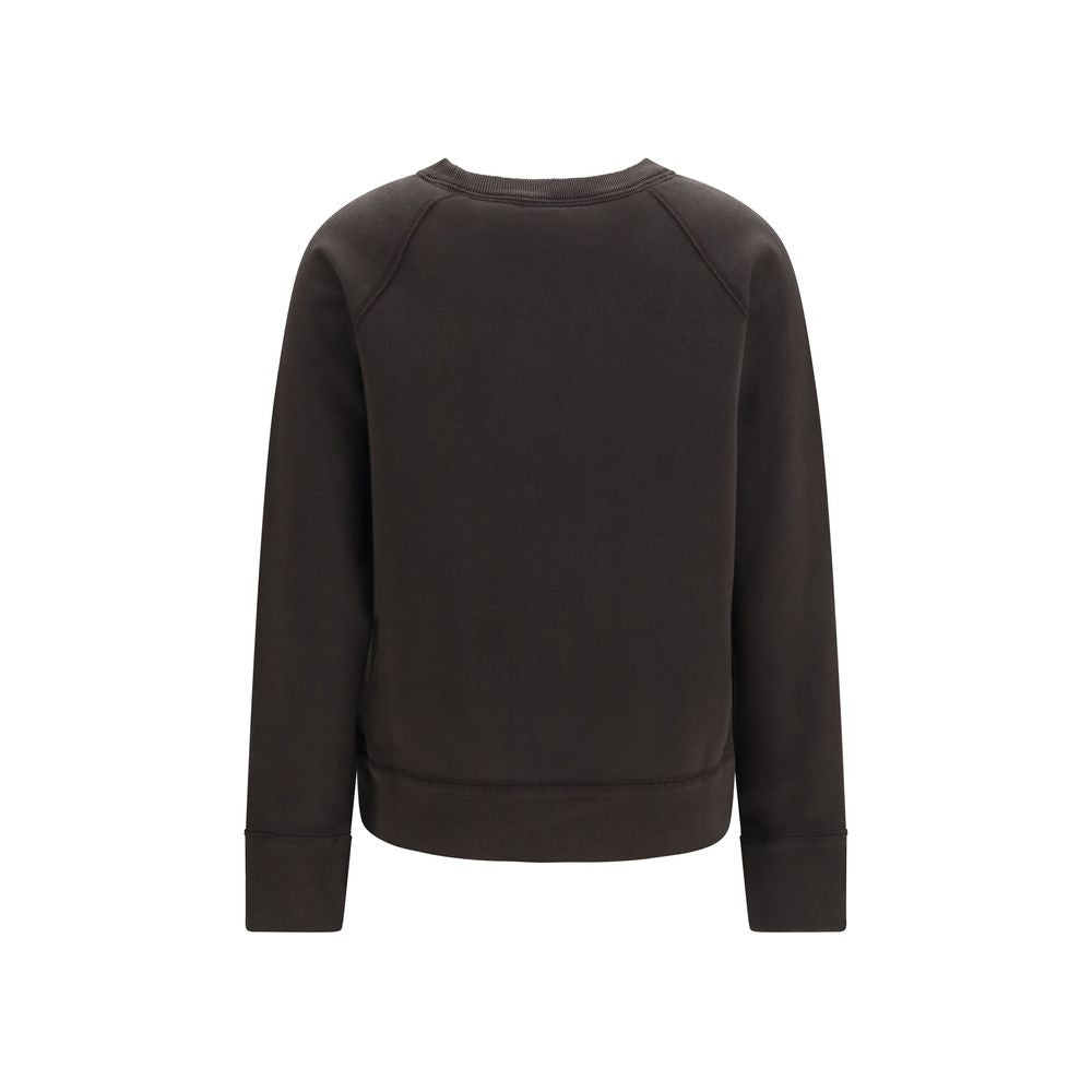 Black cotton sweatshirt from Isabel Marant Étoile with a relaxed fit and minimal design, shown on a plain background.