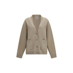 Beige cotton cardigan from Isabel Marant Étoile featuring a relaxed fit and button closure, ideal for casual and stylish looks.