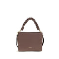 Coccinelle brown calf leather Bos Taurus shoulder bag with sleek design and top handle, featuring subtle branding and smooth finish.