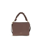 Coccinelle brown calf leather Bos Taurus shoulder bag with sleek design and top handle, featuring subtle branding and smooth finish.