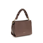 Coccinelle brown calf leather Bos Taurus shoulder bag with sleek design and structured shape, featuring gold-tone hardware.