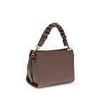 Brown calf leather Coccinelle Bos Taurus shoulder bag with sleek design and spacious interior.