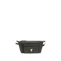 Coccinelle black calf leather Bos Taurus shoulder bag with sleek design and top handle, featuring subtle stitching and metal hardware.