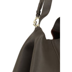Brown calf leather Coccinelle Bos Taurus shoulder bag with sleek design and gold-tone hardware.