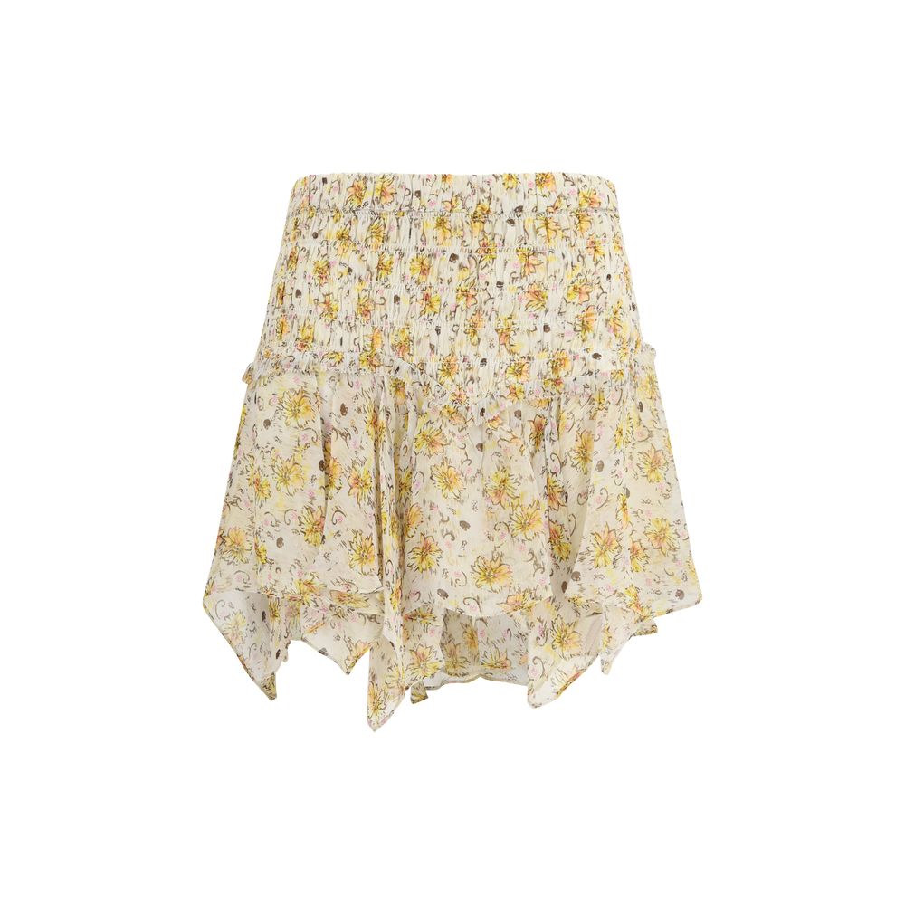 Beige viscose mini skirt from Isabel Marant Étoile featuring a stylish, flowy design and a comfortable waistline.