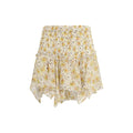 Beige viscose mini skirt from Isabel Marant Étoile featuring a stylish, flowy design and a comfortable waistline.