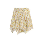 Beige viscose mini skirt from Isabel Marant Étoile featuring a stylish, flowy design and a comfortable waistline.