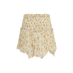 Beige viscose mini skirt from Isabel Marant Étoile featuring a stylish, flowy design and a high-waisted silhouette.