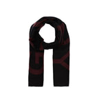 Givenchy black virgin wool scarf draped, showcasing soft texture and elegant design for cold weather style.