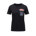 Black cotton women’s T-shirt by Mr&Mrs Italy, casual fit with short sleeves and round neckline.