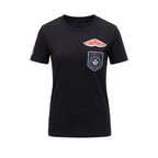 Black cotton women’s T-shirt by Mr&Mrs Italy, casual fit with short sleeves and round neckline.