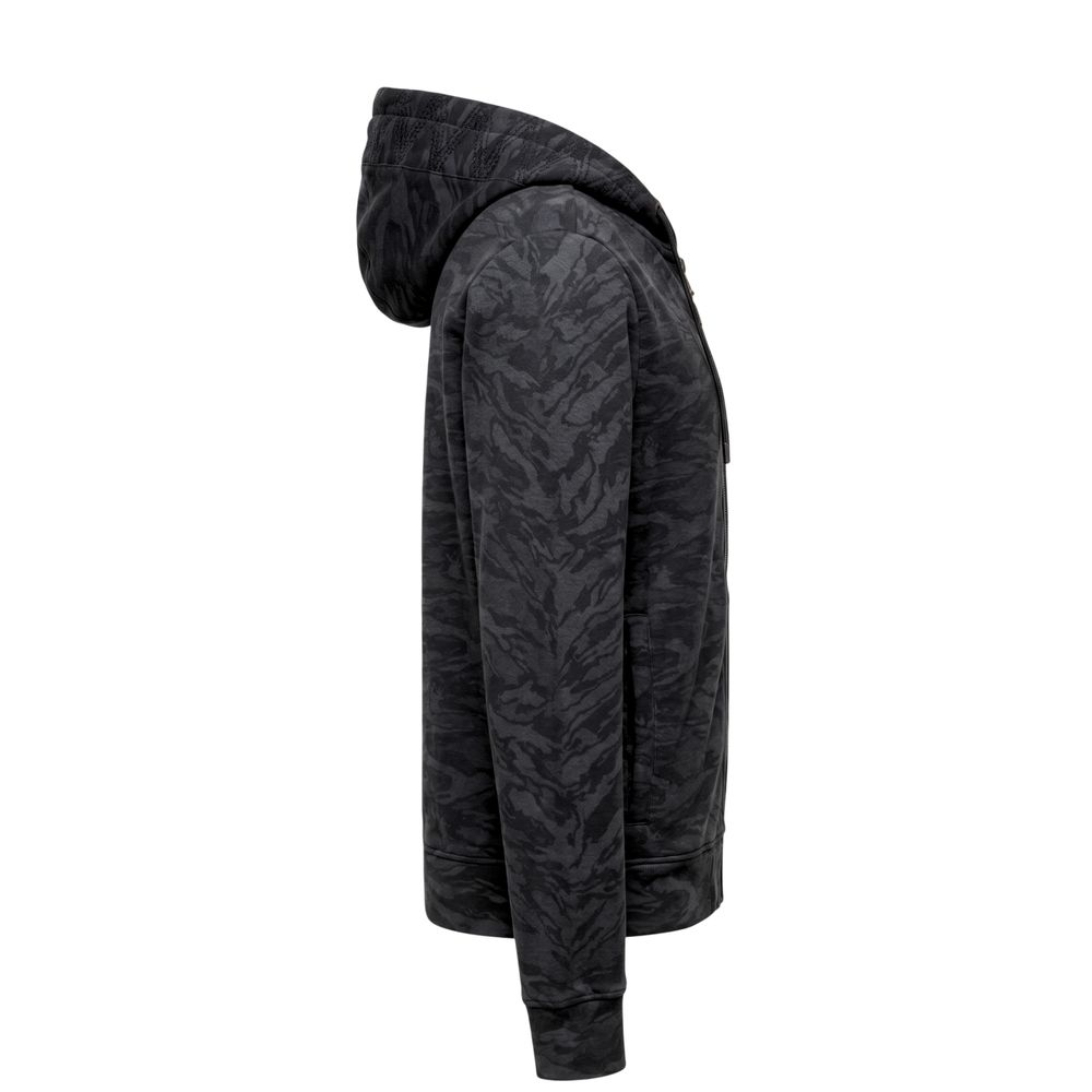 Black cotton women's sweatshirt by Mr&Mrs Italy with a relaxed fit and minimalist design, displayed on a hanger.