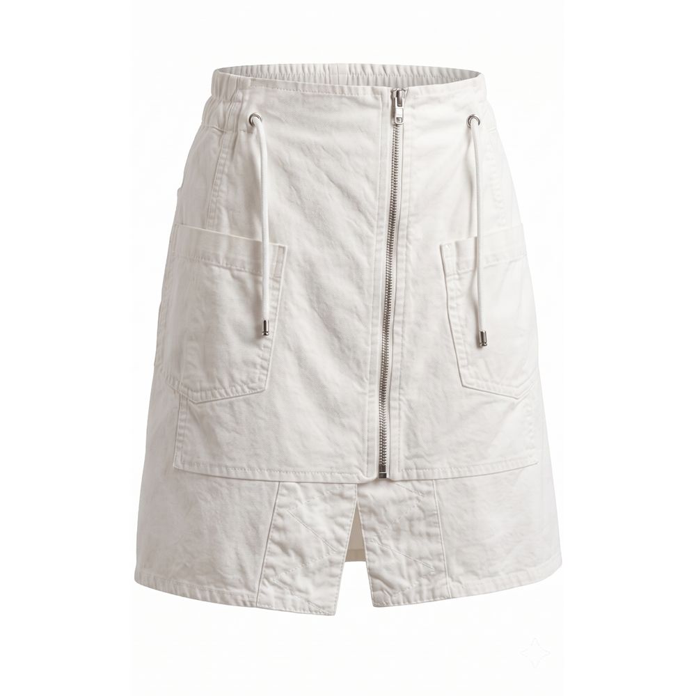 White women’s skirt by Mr&Mrs Italy made from lightweight material, styled with a high waist and flowing silhouette.