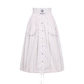 White polyamide women’s skirt from Mr&Mrs Italy, showcasing a stylish, lightweight design with a sleek, modern silhouette.